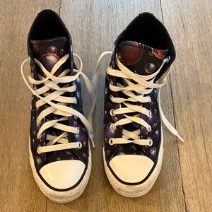 Converse Kids Black and Purple Bubble Sneakers size 4